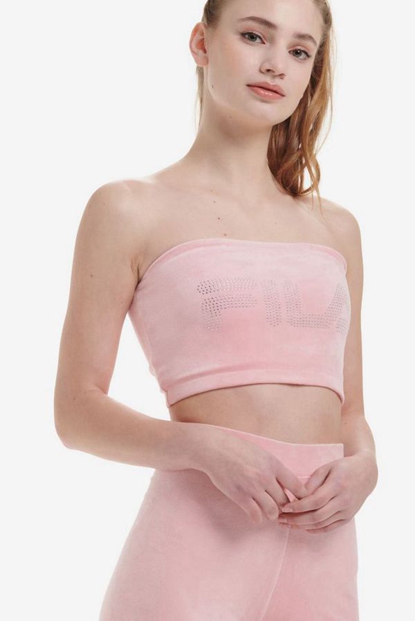 Fila Topy Damske Ruzove - Iman Velour Diamante Bandeau Vypredaj - Slovakia 12846-INPR